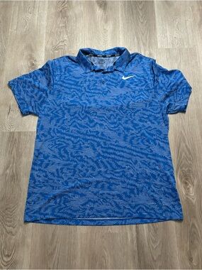 Nike Blue Patterned Youth Polo Shirt
